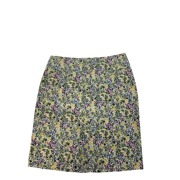 J Jill Live in Chino Pencil Skirt Womens 0P Floral Cotton Stretch Front Zip - Picture 8 of 13